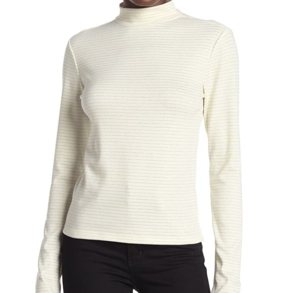 Abound Tops - Abound Shine Mock Neck Long Sleeve Top